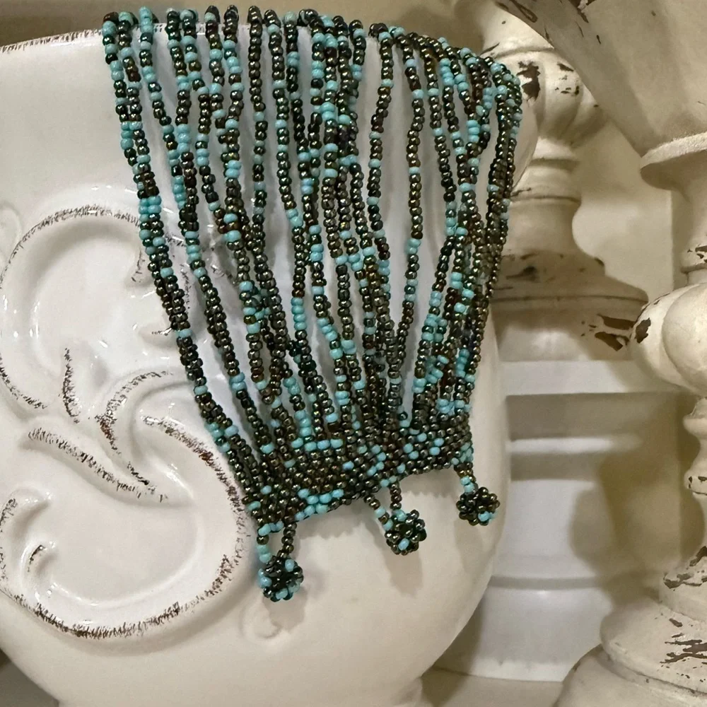 Multi-Strand Beaded Bracelet - Turquoise